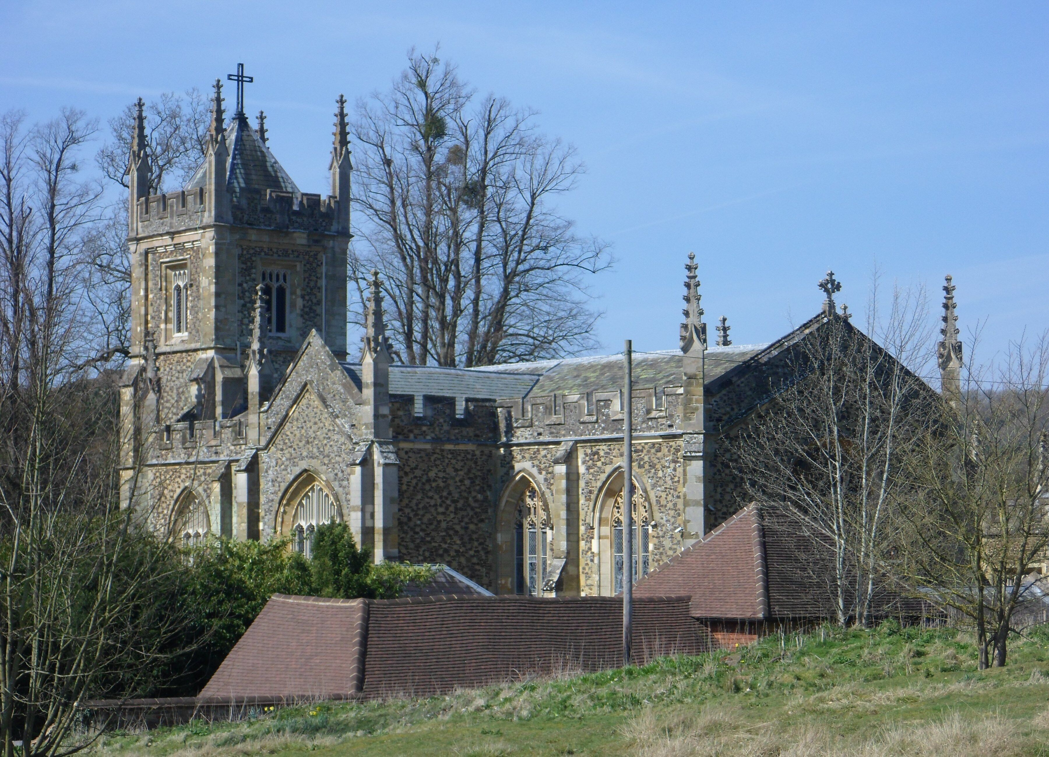 Former Catholic Apostolic Church, Albury Park, Albury, Borough of Guildford, Surrey, England. Designed in 1840 by William McIntosh Brooks for Henry Drummond of Albury Park.