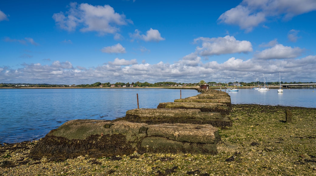 View from Hayling Island to Langstone, Hampshire, England, UK