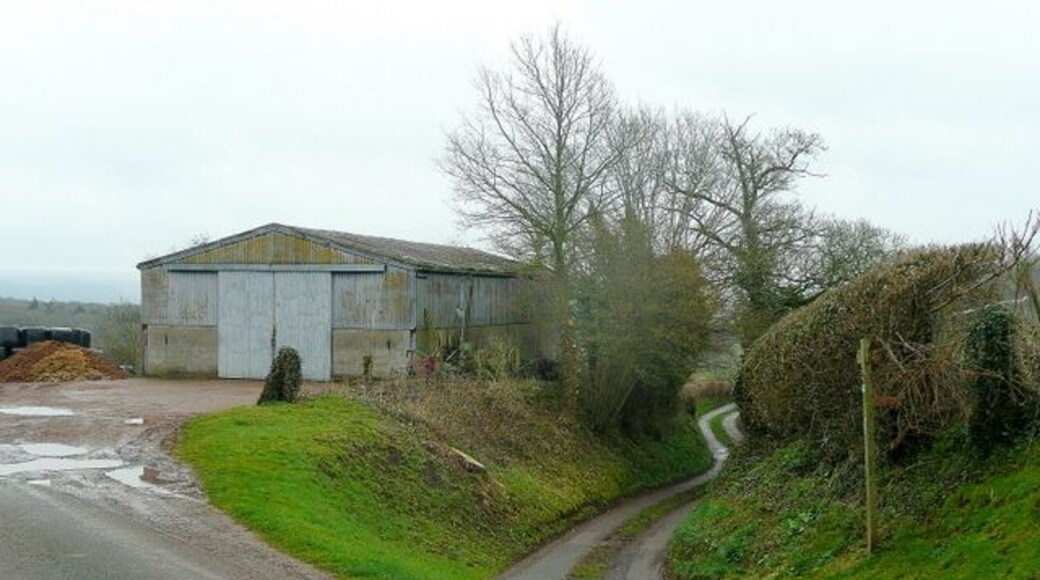 Track and footpath Heading east from Cwm Craig Farm towards The moors.