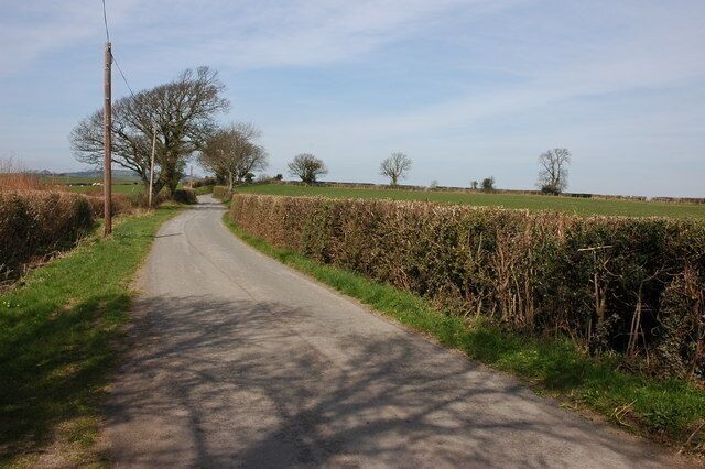 Lane near Coed Poeth Farm