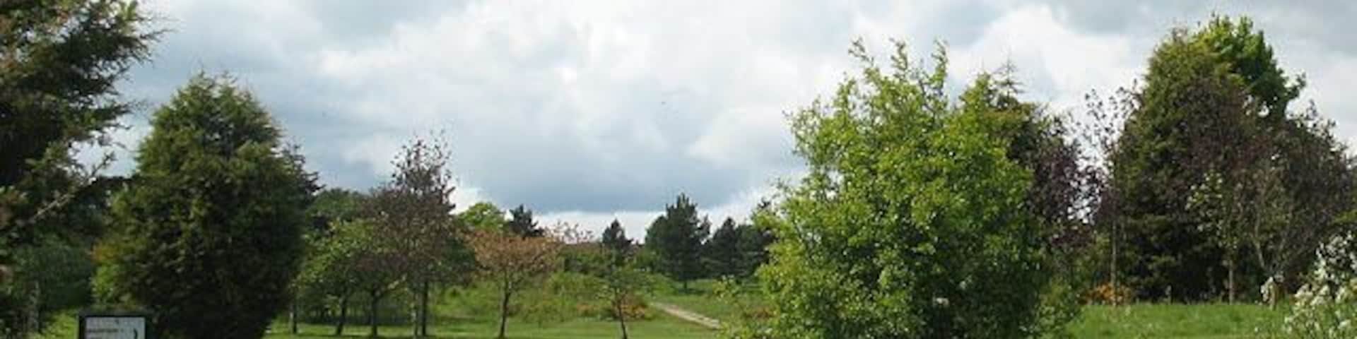 Footpath across the golf course, Bedwell Park A public right of way uses this otherwise private road across a golf course.