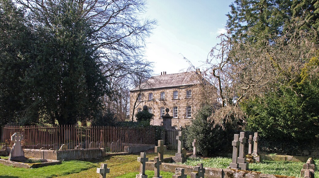 Rectory, Simonburn, near to Simonburn, Northumberland, Great Britain. View from the church yard.