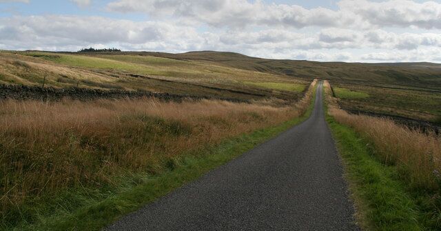 Broken Moss View of road crossing Gate House Burn on Broken Moss.