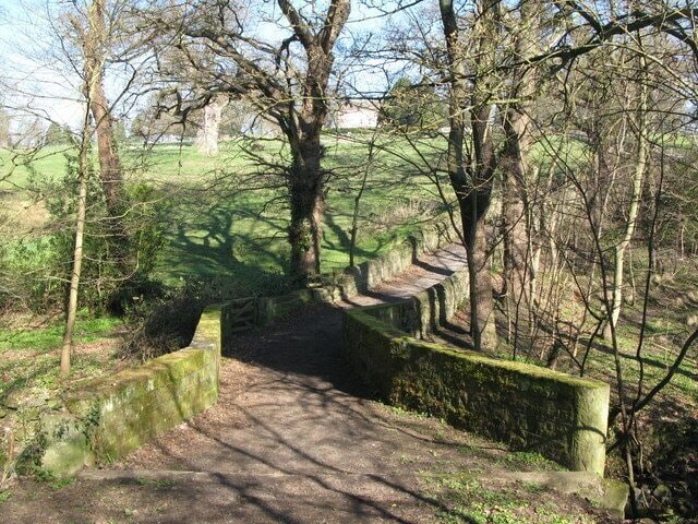 Bridge over stream south of Acomb (2). It is just possible to see 1269418 through the bare branches.