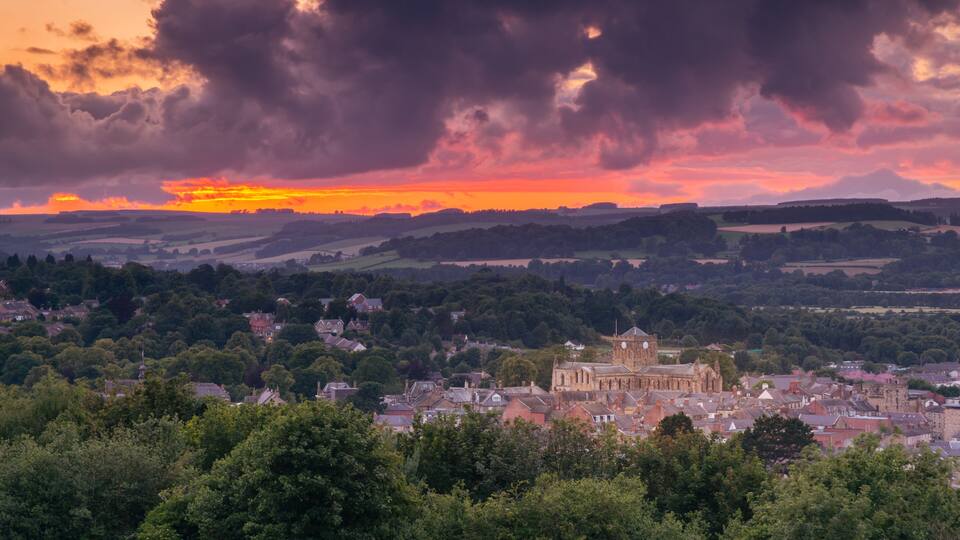 Dusk at Hexham Market Town