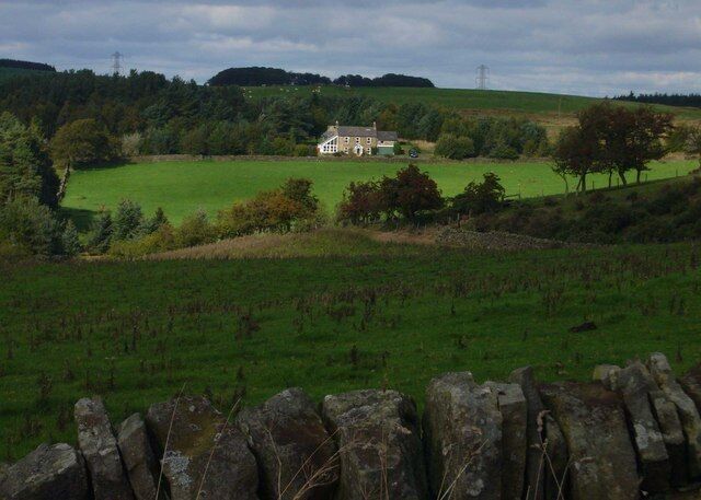 Lead Mining Landscape. There is now little evidence of the tremendous amount of industrial activity here in the 19th century.This house used to be the "Mine Shop" of the Joicey Shaft. The Langley Barony Mines here were on the northern edge of the North Pennine lead mining area.