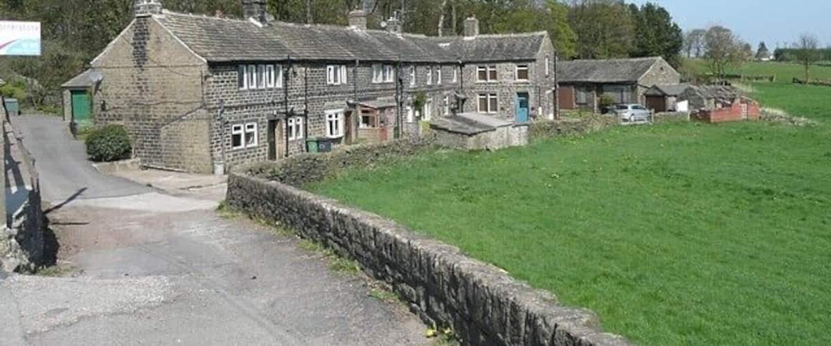 Houses at Sun Side, Cumberworth Probably older than the main road that passes the end of the row.
