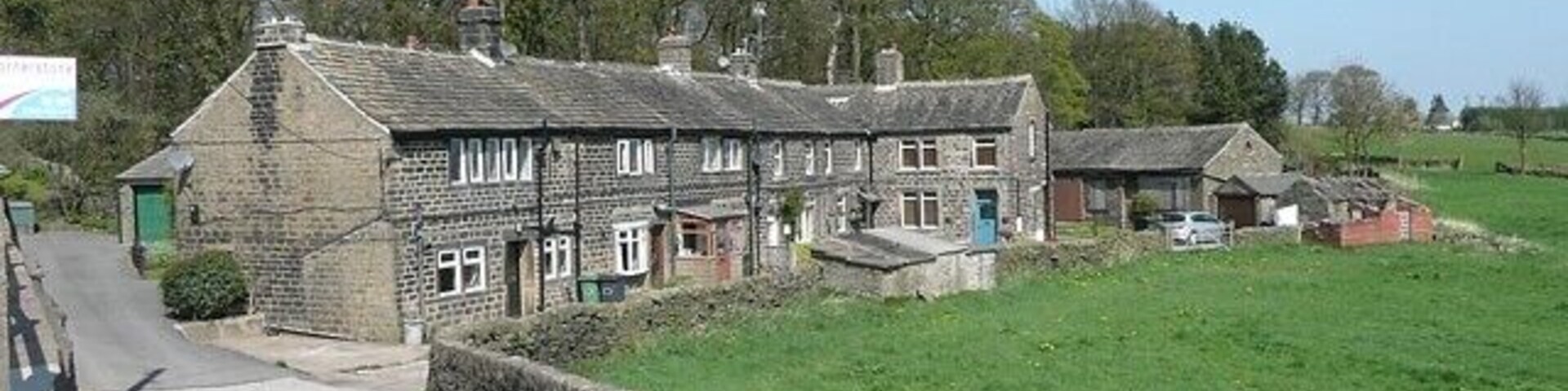 Houses at Sun Side, Cumberworth Probably older than the main road that passes the end of the row.