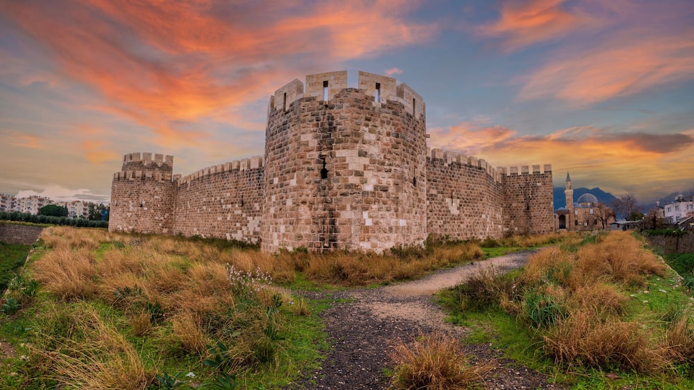 Payas Castle and Sokollu Mehmet Pasha Complex view in Hatay Province of Turkey