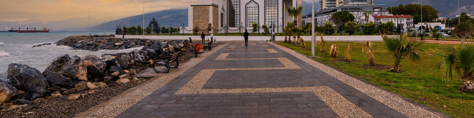 Nihal Atakas Mosque view in Iskenderun Town of Turkey