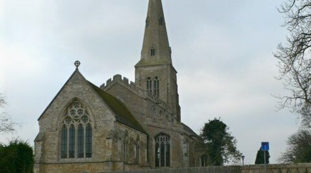 All Saints, Ellington. Ellington?s church is mentioned in the Domesday Survey of 1086, but the oldest surviving part of the building dates back to the 13th century. The spire was restored in 1899.