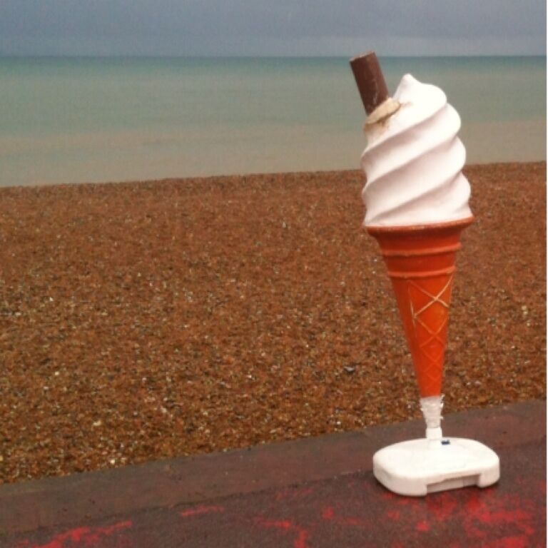 The cone marks the cafe on Marine Parade in Hythe.
