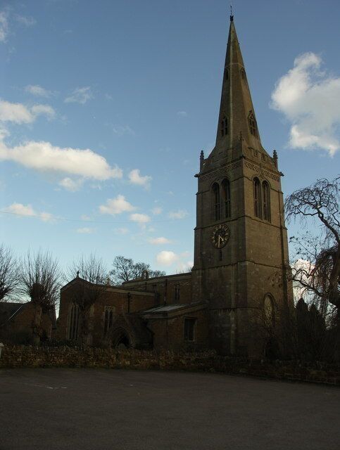 St Giles' parish church, Desborough, Northamptonshire, seen from the northwest