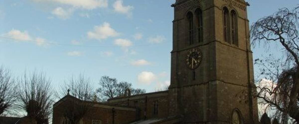 St Giles' parish church, Desborough, Northamptonshire, seen from the northwest