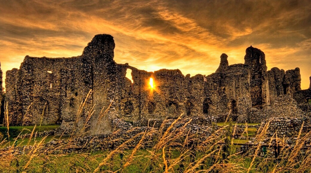 Sun setting behind the priory