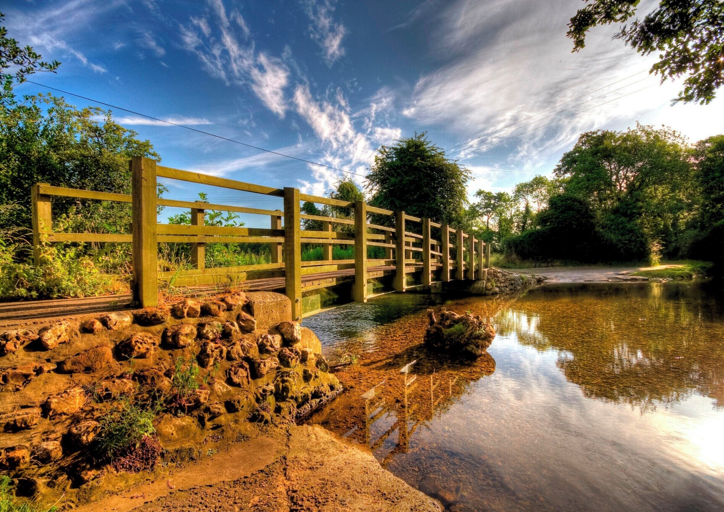 River Nar road crossing, Castle Acre Priory
is left side of footbridge.