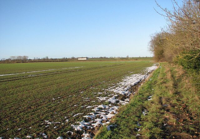 Snow lingering in field west of Barton Bendish