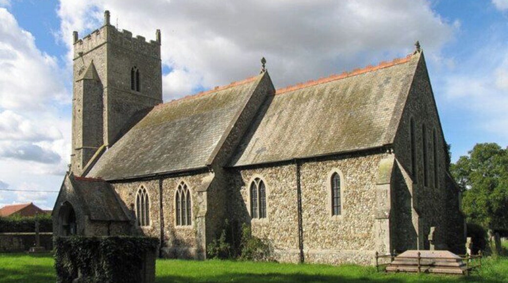 All Saints' parish church, Boughton, Norfolk, seen from south-southeast