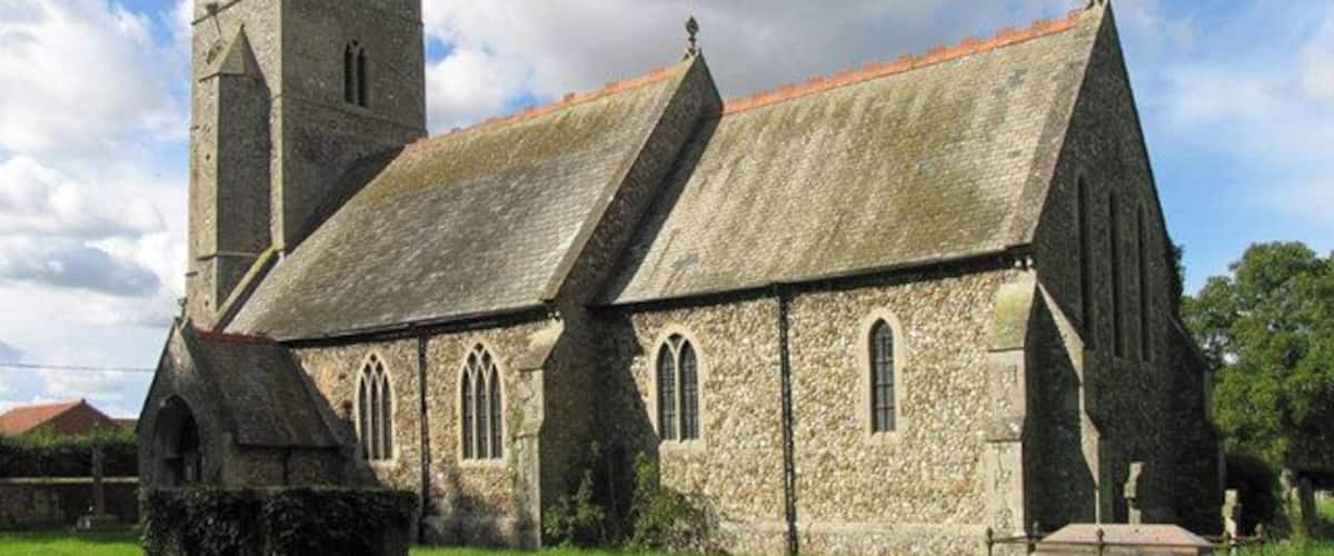 All Saints' parish church, Boughton, Norfolk, seen from south-southeast