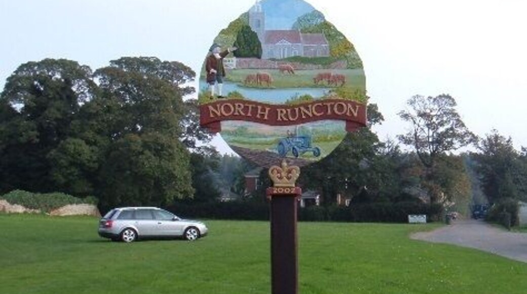 The Village sign at North Runcton, Norfolk
