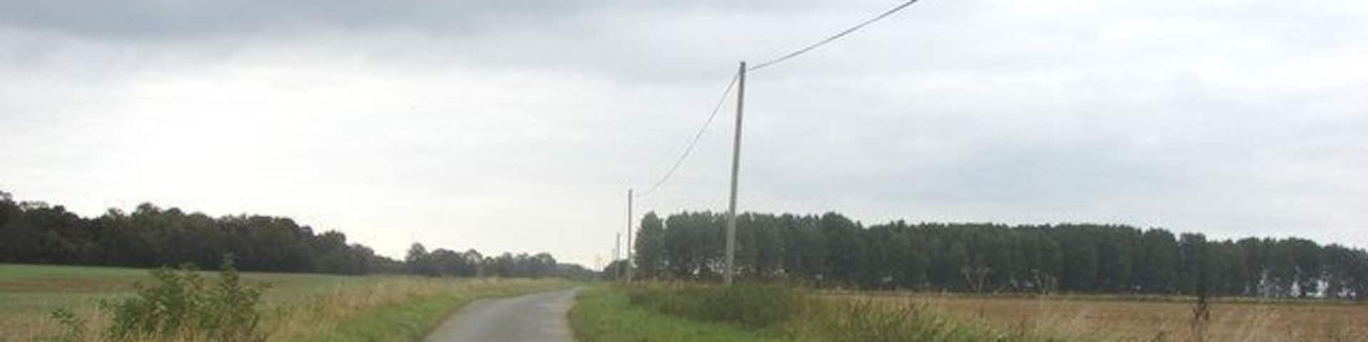 Country road south of Fincham, Norfolk View north-east