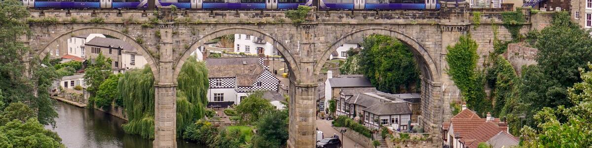 The imposing train Viaduct over the River Nidd @ Knaresborough, Yorkshire, UK (Aug 2018).