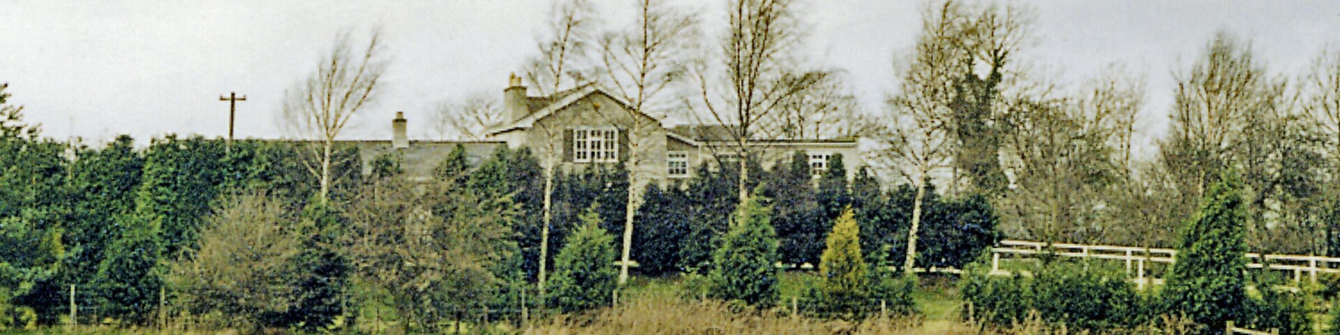 Site of Copgrove station, 1989. View westward to route of former ex-NER Knaresborough - Pilmoor branch. The station was closed with withdrawal of passenger services on the branch from 25/9/50, but goods traffic continued until 5/10/64.