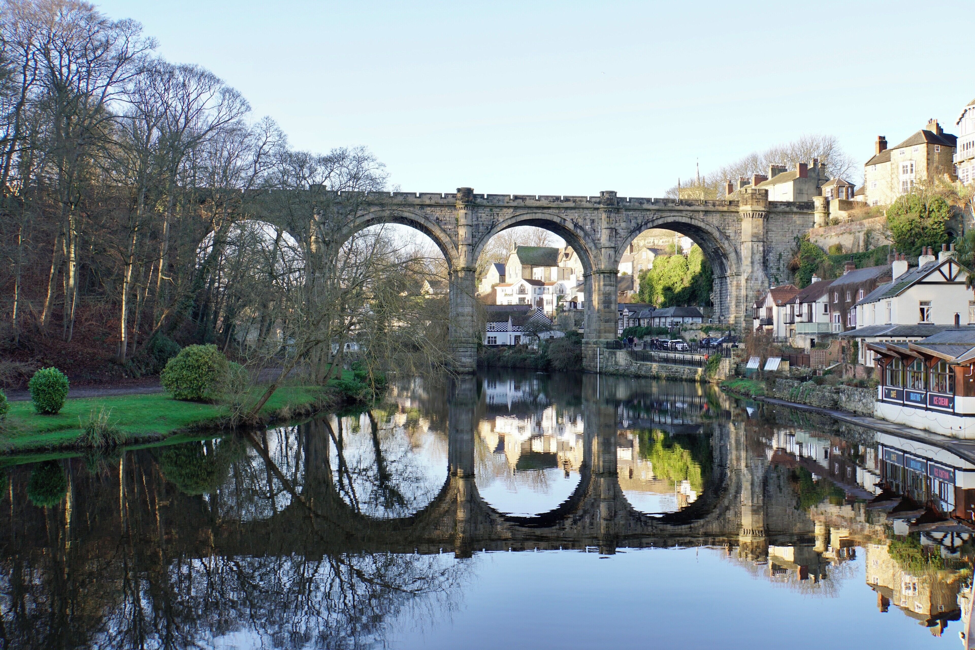 The Viaduct over the River Nidd @ Knaresborough, North Yorkshire, UK (Jan 2020): the stunning view from Knaresborough Castle on a sunny winters day.
