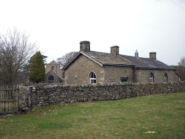 The old school house, Lowgill The Church of the Good Shepherd beyond. There is a new school closer to the village.