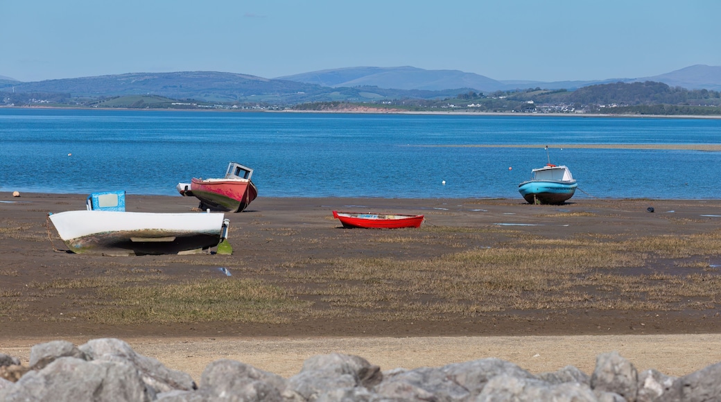 fishing boats on the beach in Morecambe - Lancashire - Lancaster - United Kingdom