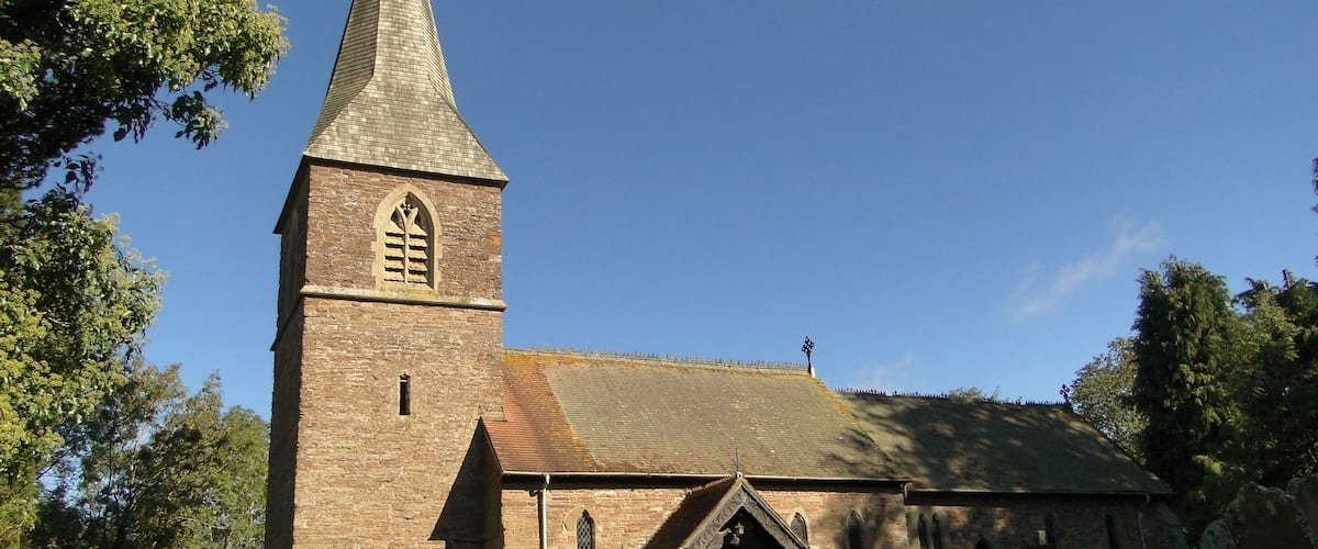 Parish church of St Mary the Virgin, Humber, Herefordshire, seen from the southwest