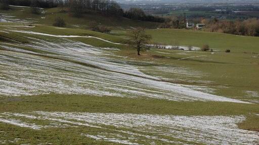 The northern slopes of Westhope Hill Viewed from the footpath which climbs up from the small hamlet of Upper Hill.