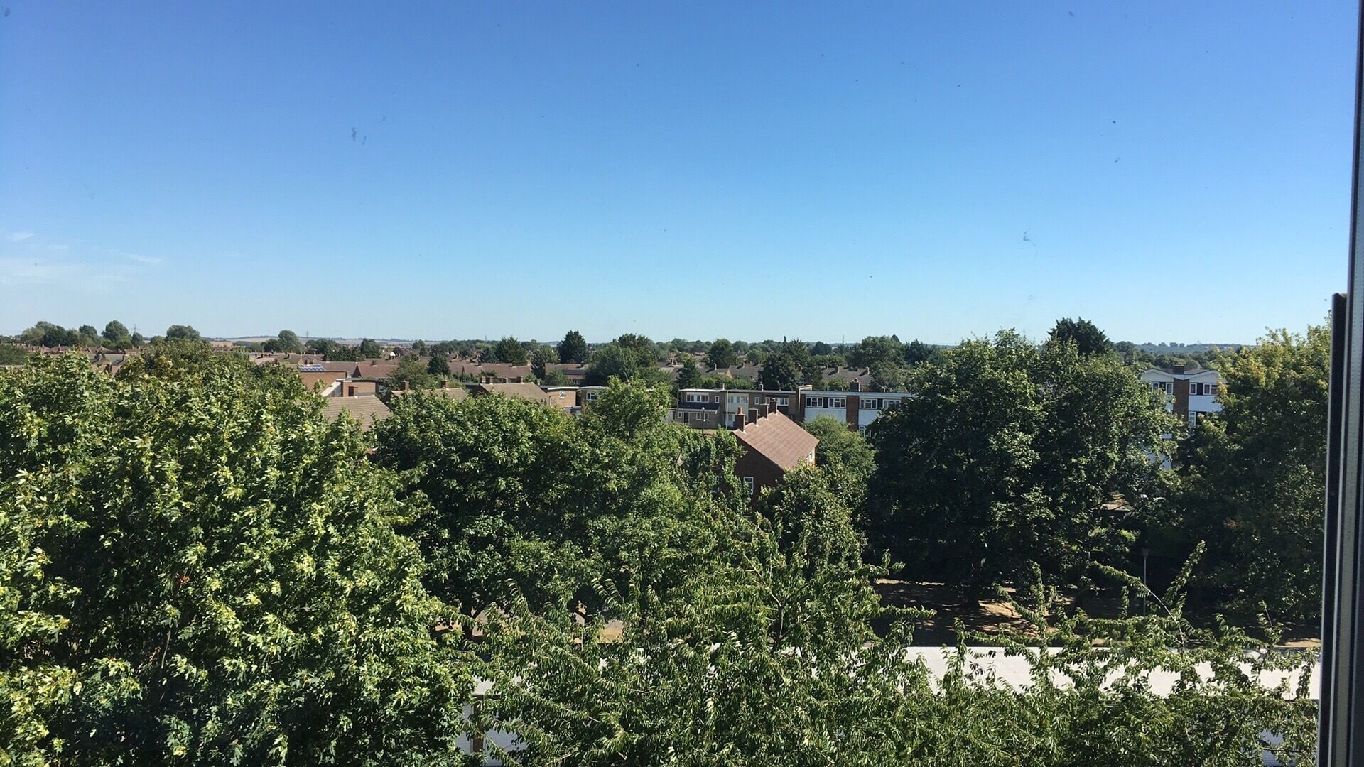 View from my window overlooking my hometown. Letchworth, England 