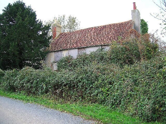 A house with a red-tiled roof, surrounded by dense green hedges and trees.