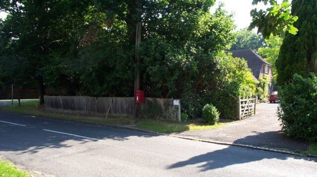 Lower Station Road, Newick Pillar box next to the drive of Little Roughwood