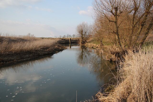 River Witham. Looking north along the Witham towards Church Bridge 1753609 at Bassingham