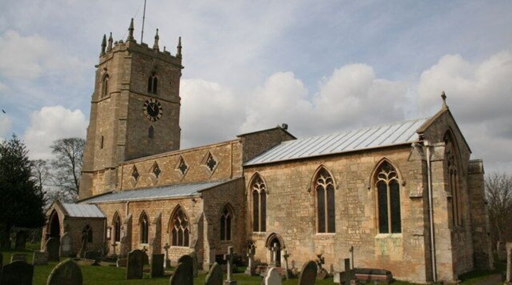 St.John the Evangelist's church, Washingborough, Lincs. Much of the fabric of the church is Early English with some splendid Decorated windows.