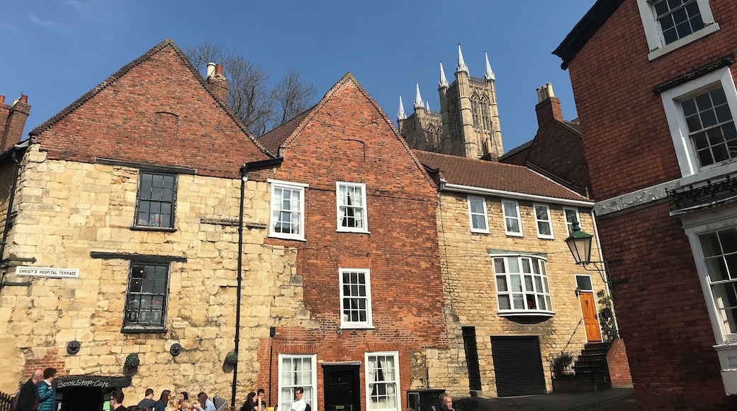 View of the cathedral from steep hill