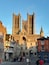 View from Lincoln Castle towards the Cathedral at the top of Steep Hill