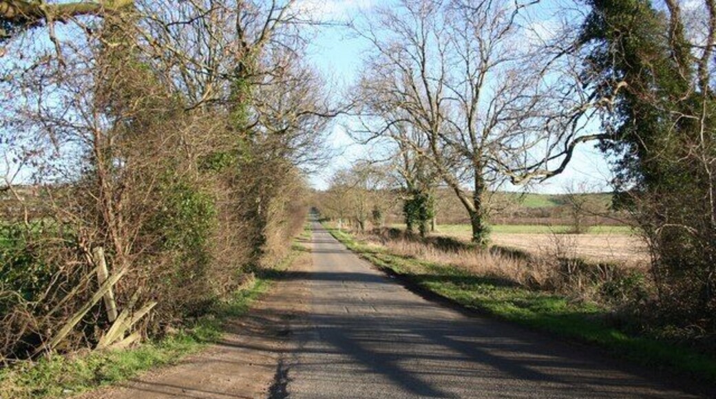 Somerton Gate Lane Looking east along Somerton Gate Lane from the old railway crossing