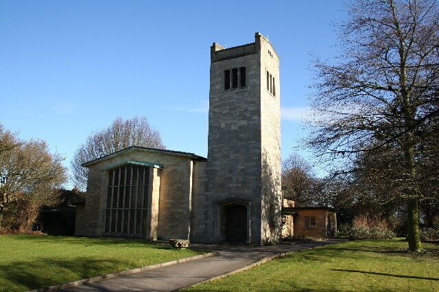 St Michael's parish church, Waddington, Lincolnshire, seen from the southwest. Its Medieval predecessor was destroyed in the Second World War - apparently by a stray German bomb intended for RAF Waddington. The new church was designed by R Corless of Skipper and Corless of Lowestoft and built 1952–54