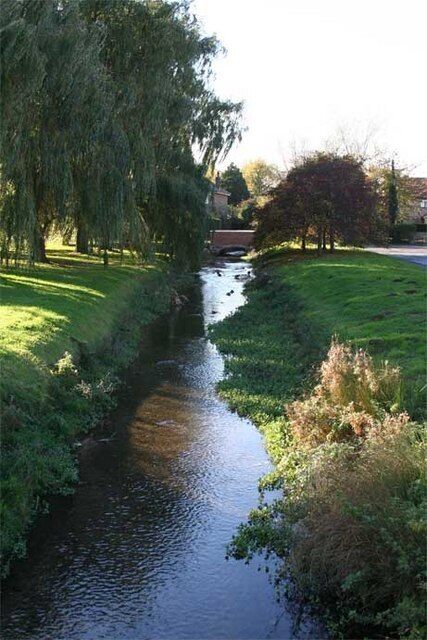 Stream alongside Dunston Fen Lane Stream running alongside the road from Dunston village to Dunston Fen