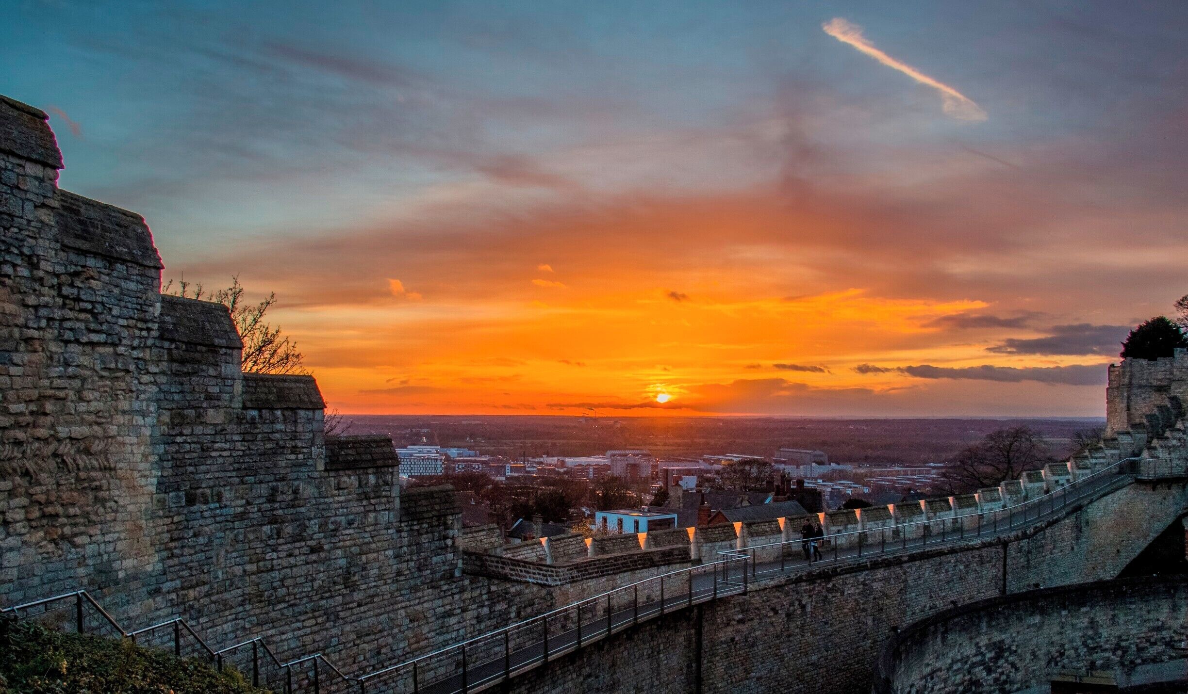 Lincoln Castle at sunset.
Lincoln, England