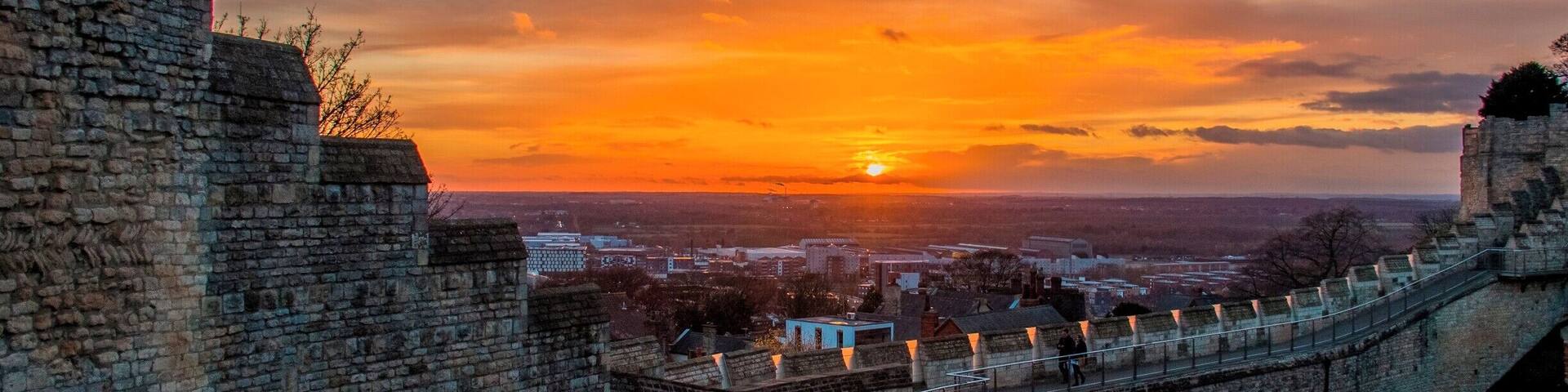 Lincoln Castle at sunset.
Lincoln, England