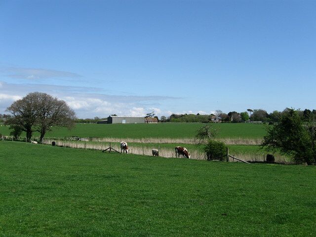 Looking Towards Broomhurst Lodge The lodge can just be seen on the centre right. Taken from the footpath that links The Causeway with Lyminster.