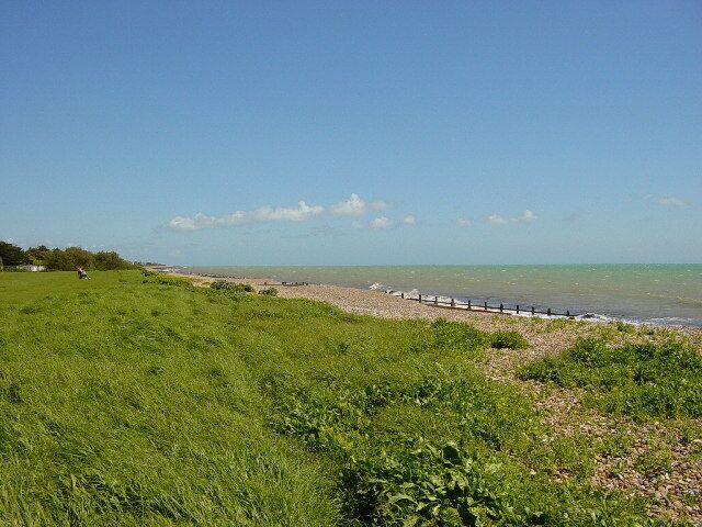 Beach between East Preston and Rustington. Looking east towards East Preston