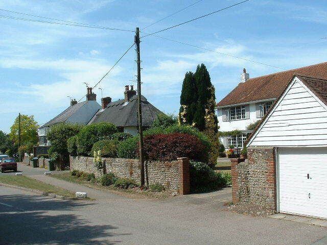Angmering Cottages. Cottages at the road junction near the north of the square