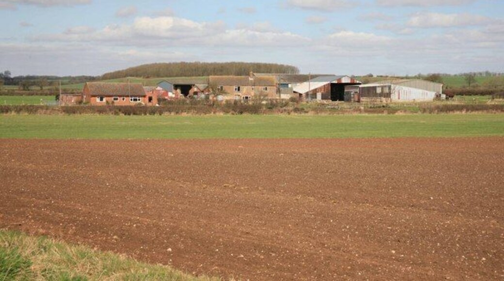 Farm yard across the fields As seen from the Cotes Road