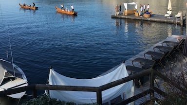 Traunsee in Austria is simply stunning in summer with beautiful views of mountains plunging into the 200m deep clear lake from lakeside hotels.