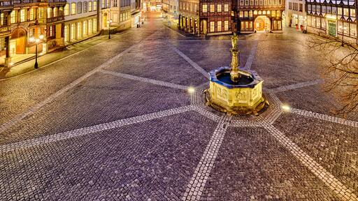 Historic market place in the old city of Hildesheim, Germany